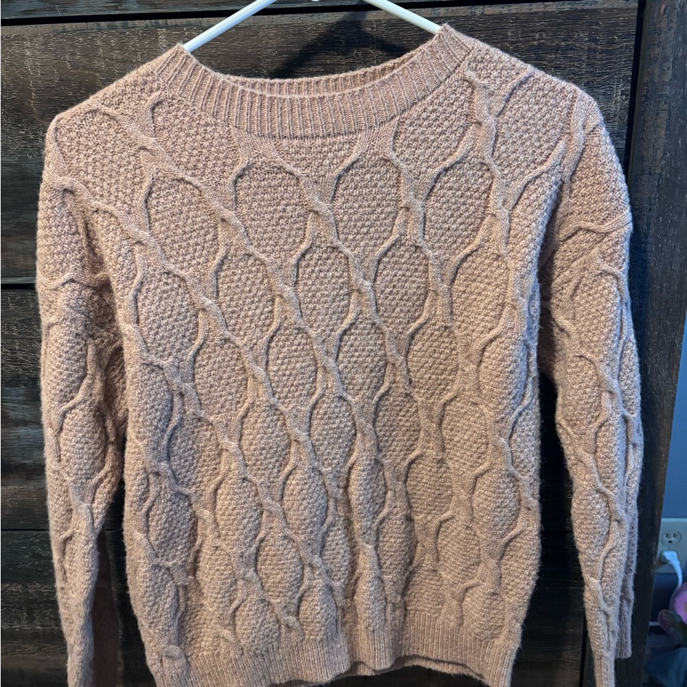 Cable Knit Pink Sweater